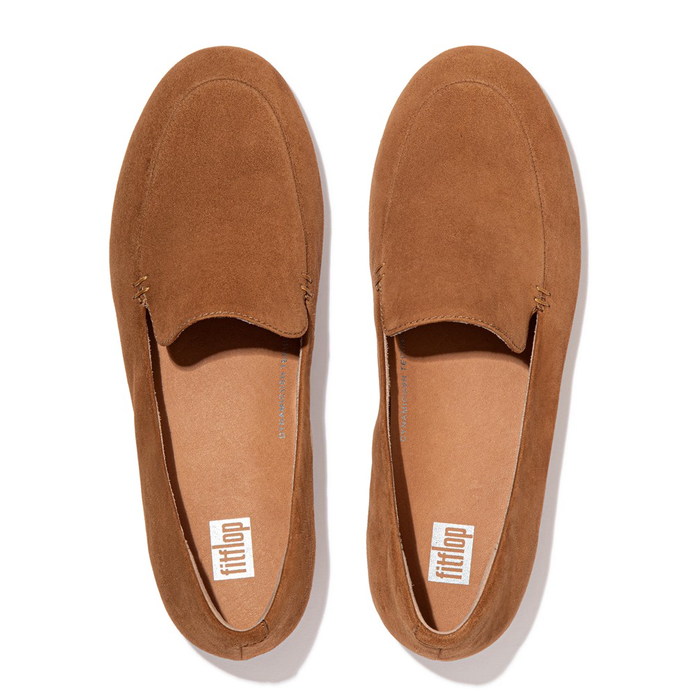 Fitflop Womens Loafers Brown - Lena Suede - HY8907431